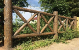 仿树皮x形护栏