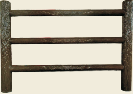 仿树皮3根护栏
