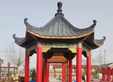 水泥六角凉亭