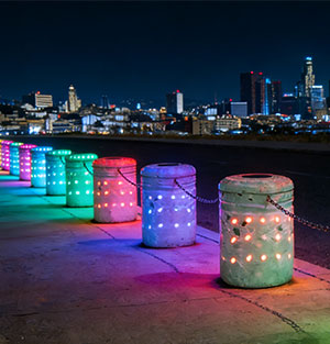 智能幻彩发光隔离墩-圆柱形