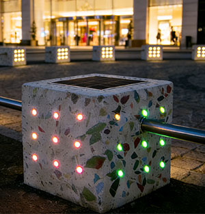 智能幻彩发光隔离墩-方形