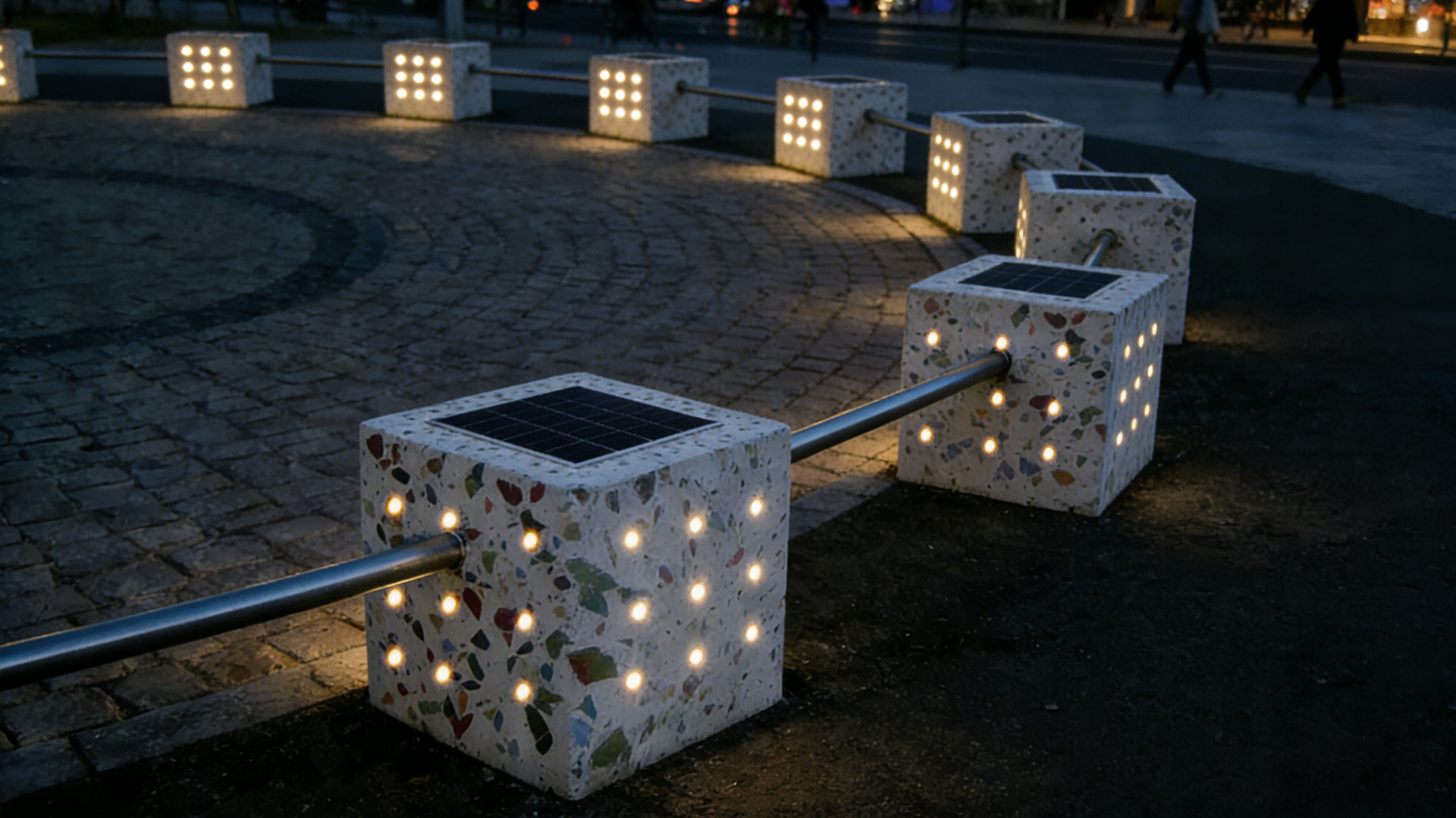 智能幻彩发光隔离墩-方形