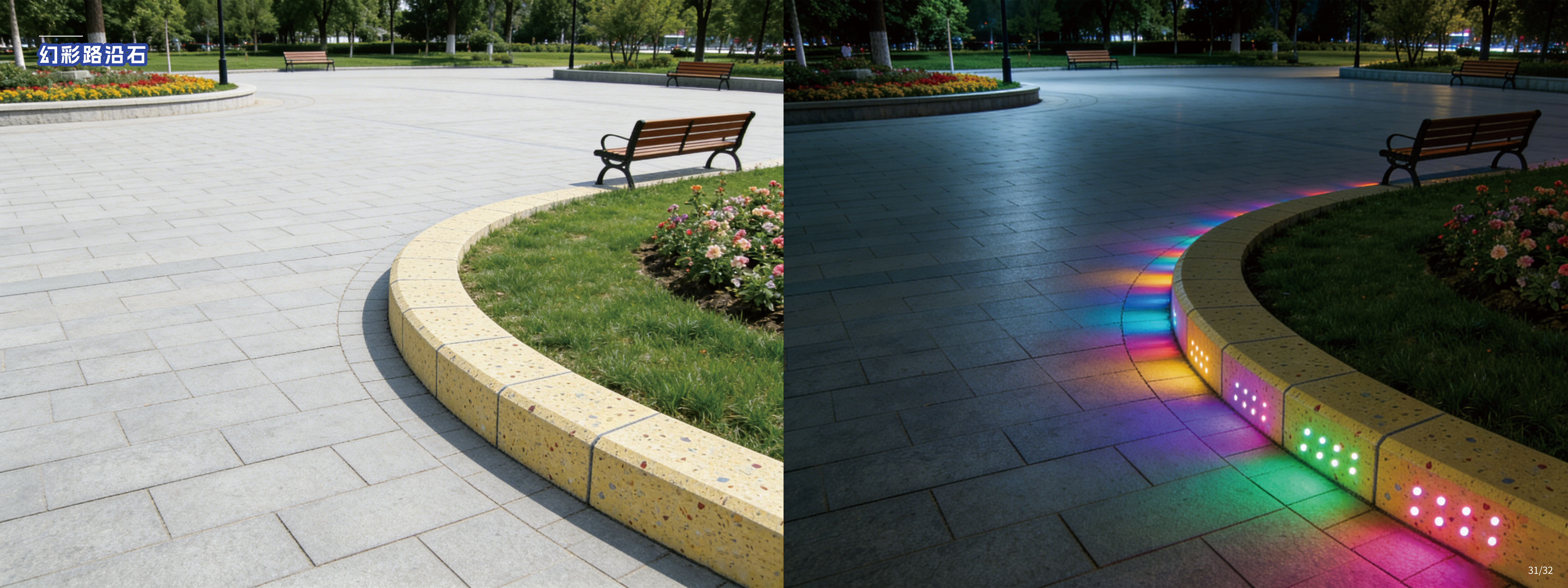 智能幻彩发光路沿石